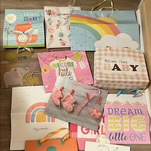 Pink Baby Gift Bag 12pc Set